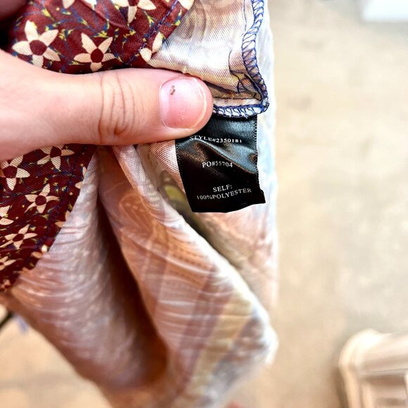 Current Air Floral Border Print Midi Blue Bohemian Western Rodeo Skirt Large - Picture 6 of 6